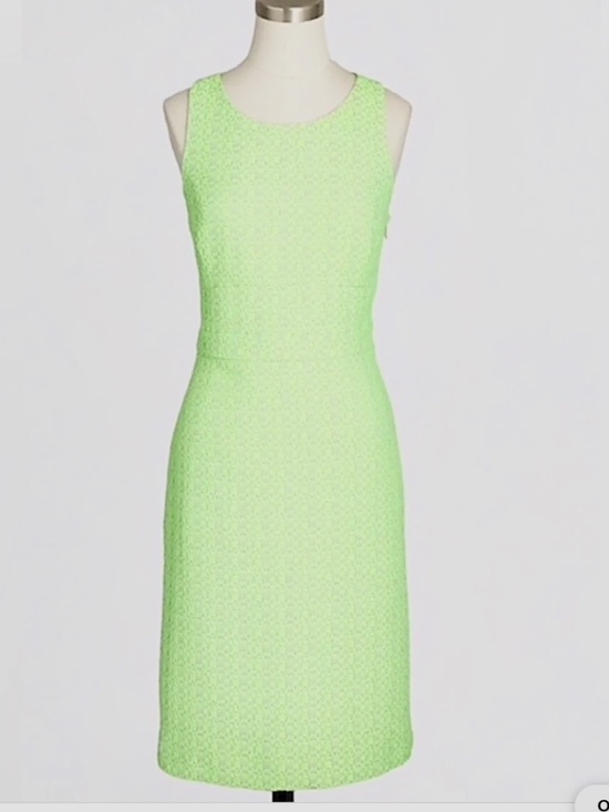 J. Crew Factory Dresses & Skirts - J Crew Factory neon green houndstooth tweed racer back sheath dress, size 12